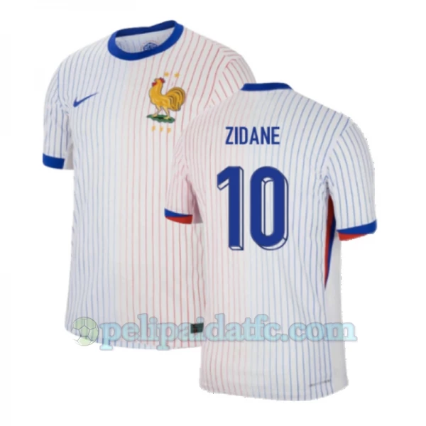 Zinédine Zidane #10 Ranska Jalkapallo Pelipaidat EM 2024 Vieraspaita Miesten